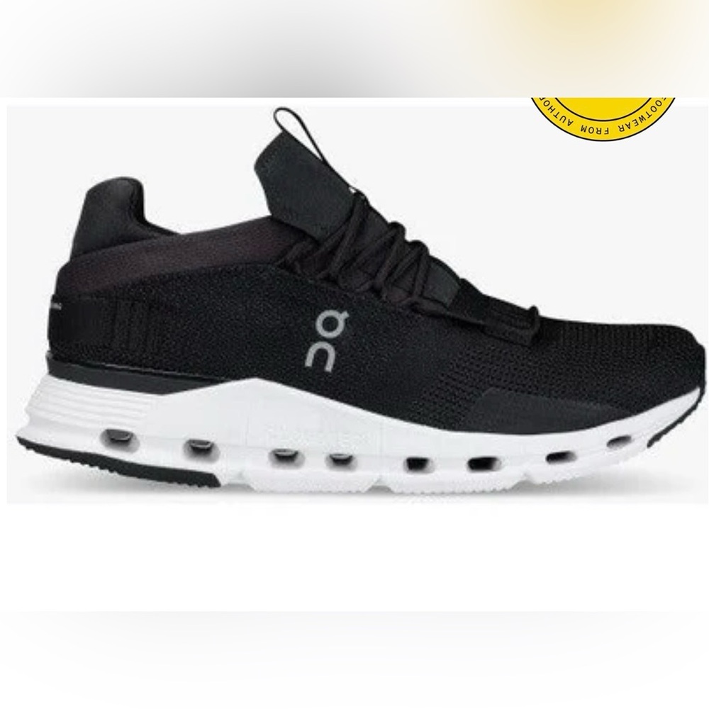 Women’s On CloudNova Running Black and White Sneakers